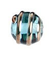 1 8mm Bronze Wrapped Light Aqua Lampwork Bead