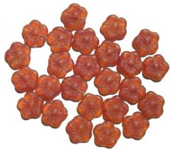 25 15mm Matte Topaz Marble Flower Beads