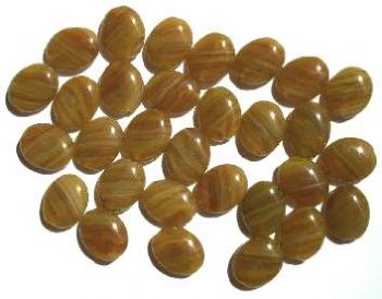 30 12x9mm Flat Oval Topaz White Marble