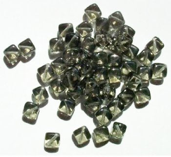 50 8mm Diagonal Hole Black Diamond Cube Beads