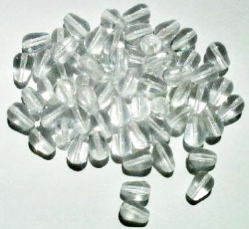 100 9x6mm Transparent Crystal Drop Beads