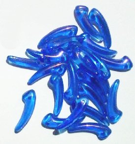 25 4x18mm Sapphire Lustre AB Glass Claw Beads