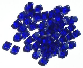 50 8mm Diagonal Hole Cobalt Cube Beads