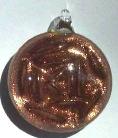 1 29mm Round Rose with Gold Lampwork Pendant