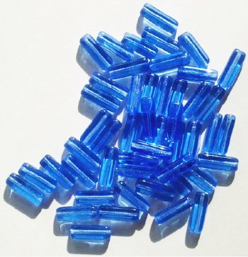 50 5x15mm Transparent Sapphire Glass Rectangle Beads