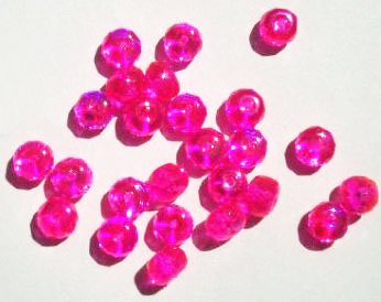 25 5x7mm Faceted Hot Pink AB Donut Beads