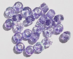 25 5x7mm Faceted Light Violet AB Donut Beads