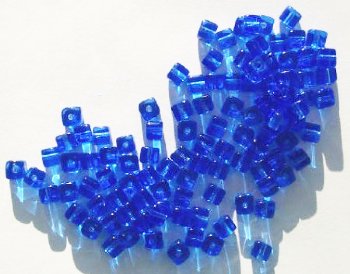 100 5mm Transparent Sapphire Cube Beads