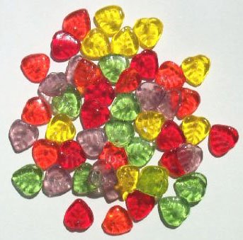 50 9mm Transparent Autumn Leaf Bead Mix Pack