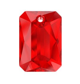 1, 16x11.5mm Light Siam Swarovski Emerald Cut Pendant