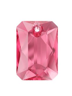 1, 16x11.5mm Rose Swarovski Emerald Cut Pendant
