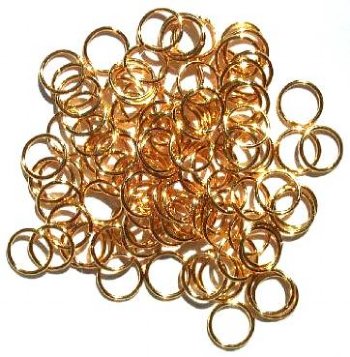 100 10mm Gold Plated Jump Rings