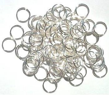 100 12mm Silver Plated Jump Rings