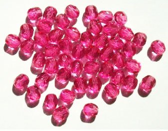 50 6mm Faceted Two Tone Pink Beads