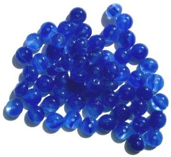 60 6x9mm Crystal & Sapphire Marble Glass Spacer Beads