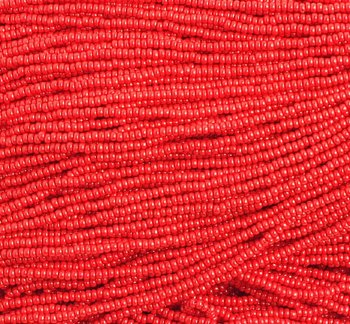 1 Hank of 10/0 Opaque Medium Red Seed Beads
