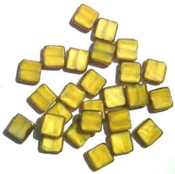 25 9x8x3mm Golden Pearl Yellow Windows