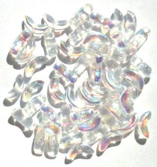 50 10mm Transparent Crystal AB Angel Wing Beads