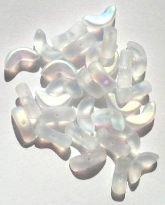 30 14mm Transparent Matte Crystal AB Angel Wing Beads