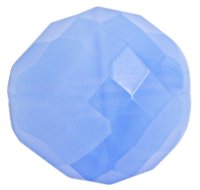1 18mm Faceted Round Milky Blue Opal Bead
