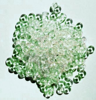200 2x4mm Transparent Natural Green Rondelle Beads