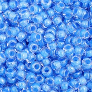 50 Grams of 11/0 Colorlined Aqua Seed Beads