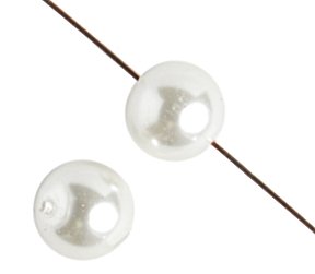 16 inch strand of 4mm White Round Glass Pearl Beads