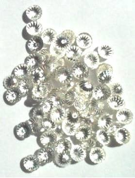 100 2x5mm Pleated Silver Plated Bead Caps