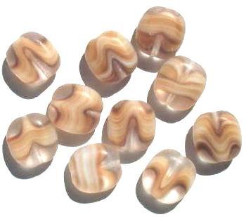 10 16x15x8mm Matte Topaz, White & Clear