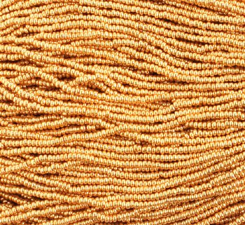 1 Hank of 11/0 Metallic Gold Seed Beads