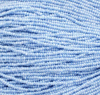 1 Hank of 10/0 Light Blue Pearl Seed Beads