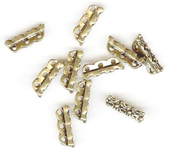 10 4x13mm Fancy Antique Gold Spacer Bar