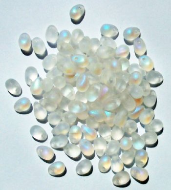100 4x6mm Transparent Matte Crystal AB Drop Beads