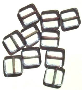 10 15x15mm Crystal with Bronze Edge