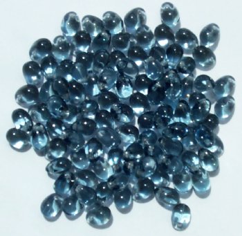 100 4x6mm Transparent Montana Blue Drop Beads