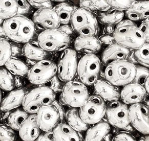TB-01026 - 10 Grams Crystal Full Coat Labrador Silver 2.5x5mm Preciosa Twin Beads