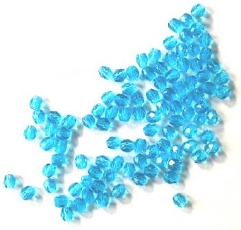 100 4mm Faceted Aqua Czech Beads