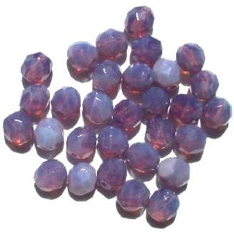 25 8mm Faceted Milky Amethyst Opal Firepolish Beads