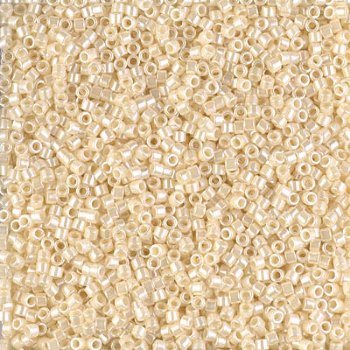 DB-1900 5.2 Grams of 11/0 Opaque Crystal Ivory Ceylon Lustre Delica Beads
