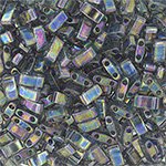 TLHC-2440D 5.2 Grams Transparent Dark Gray AB Lustre Half Cut Two Hole Miyuki Tila Beads