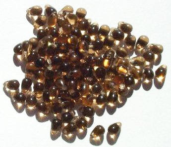 100 4x6mm Transparent Smoke Topaz Drop Beads