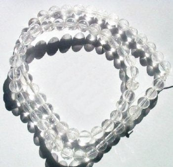 16 inch strand of 6mm Round Quartz Crystal Beads