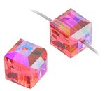 2 Padparadscha ABB 6mm Cube Swarovski