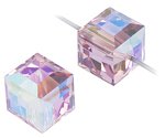 2 Light Amethyst ABB 6mm Cube Swarovski