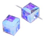 2 Tanzanite ABB 6mm Cube Swarovski