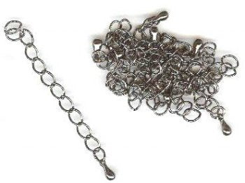 10 2 Inch Gunmetal Plate Necklace Extenders