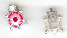 1 10x7mm Pink/Red Epoxy Turtle Slider