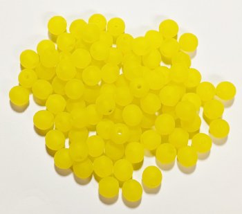 50 6mm Matte Yellow Round Glass Beads