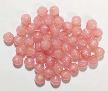 50 6mm Coated Translucent Dusty Pink Round Glass Beads