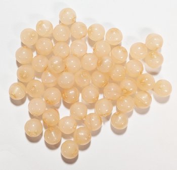50 6mm Coated Translucent Light Peach Round Glass Beads